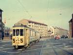 Kbenhavn / Kopenhagen KS SL 5 (KS-Grossraumtriebwagen 518) Bellahj (Frederikssundsvej / Borups All / Hareskovvej) im Mrz 1970.