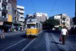 Alexandria ATA SL 10 (DÜWAG-GT6 802, ex-Kopenhagen KS 802) Rue Al Gheriana am 23. Juni 1977.