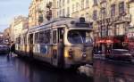 København / Kopenhagen Københavns Sporveje SL 5 (DÜWAG-GT6 861) Nørrebrogade / Sjællandsgade im Februar 1970.