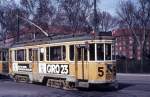 København / Kopenhagen KS SL 5 (KS-Grossraumtriebwagen 550) Østrigsgade / Øresundsvej / Lergravsparken am 22. April 1972.