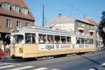 København / Kopenhagen Københavns Sporveje SL 5 (DÜWAG-GT6 891) Frederikssundsvej / Husumvej im August 1969.