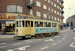 København / Kopenhagen KS SL 7 (Tw 612, ex-NESA 924, ex-KS 550) S-Bahnhof Nørrebro am 2. September 1967. - Das Bild zeigt deutlich, dass die Grossraumtriebwagen / Drehgestelltriebwagen dieses Typs ursprünglich Zweirichtungswagen waren. In den 50er Jahren wurden sie in Einrichtungswagen mit Schaffnersitz umgebaut. - Scan von einem Farbnegativ. Film: Kodak. Kamera: Konica EE-matic.