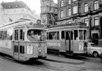 København / Kopenhagen Københavns Sporveje SL 7 (DÜWAG-GT6 821 / Tw 591) Kongens Nytorv im Oktober 1967.