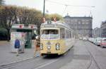 København / Kopenhagen Københavns Sporveje SL 6 (DÜWAG-GT6 810) Kongens Nytorv im November 1967.