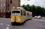 København / Kopenhagen Københavns Sporveje (KS) SL 7 (DÜWAG-GT6 867) Gothersgade / Nørre Voldgade am 3. Mai 1968. - Scan von einem Farbnegativ. Film: Kodacolor X.