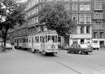 København / Kopenhagen Københavns Sporveje SL 10 (Tw 610 + Bw 15xx) Vesterbro (København V), Halmtorvet im Juni 1968.