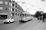 København / Kopenhagen Københavns Sporveje SL 16 (DÜWAG-GT6 854) Bispebjerg (København NV), Frederiksborgvej / Tagensvej / Bispebjerg Torv im Juni 1968.