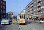 København / Kopenhagen Københavns Sporveje SL 2 (Tw 509 + Bw 15xx als E-Zug) Frederiksberg, Rosenørns Allé im September 1968.