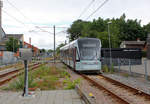 Aarhus Letbane: Der Tw 1110-1210 (Stadler Variobahn) auf der Linie L2 verlässt am 10.