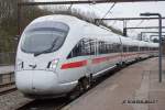 DB BR605 aus Berlin/Hamburg als ICE 380 bei ankunft in Fredericia 12.04.2015.