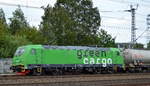 Eine von den wunderschönen dänischen Green Cargo Loks, die  Br 5333  (NVR-Nummer: 91 86 018 5333-9 DK-GC) mit gemischtem Güterzug, 06.08.19 Vorbeifahrt Bahnhof Hamburg Harburg.