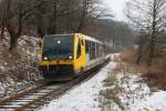 Lokalbanen, Nærumbanen (bis 2002: Lyngby-Nærum-Jernbane, LNJ): Ein DÜWAG-RegioSprinter erreicht am Nachmittag des 2.