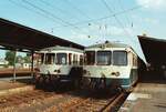 Ich nehme an, dass das der Nördlinger Bahnhof sein müsste. Im Sommer 1984 begegneten sich die beiden DB-Akkuzüge 515 019-8 und 515 014-9 dort.   