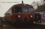 Akku Triebwagen 515626 brachte am 1.5.1988 um 12.00 Uhr Besucher zum Bahnhofs Fest  nach Billerbeck!