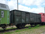 Ein gedeckter Güterwagen war Mitte August 2018 im Eisenbahnmuseum Arnstadt zu sehen.