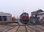 DB Museum 105 021-0 + 120 274-6 am 25.01.2020 im Eisenbahnmuseum Arnstadt.