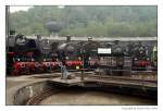 Dampftage im Eisenbahnmuseum Bochum Dahlhausen September 2006    Drehscheibe mit verschiedenen Dampfloks 