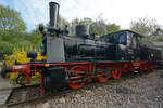 Die Dampflokomotive 89 6009 war Anfang April 2017 im Eisenbahnmuseum Dresden zu sehen.