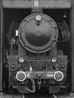 Die Dampflokomotive CFL 5519 Anfang April 2017 in Dresden-Altstadt.