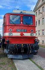 TEV 242 151-9 am 30.08.2025 im DB Werk Erfurt. Zum 100-jährigen Jubiläum des Bahnbetriebwerks Erfurt gab es einen Tag der offenen Tür.
