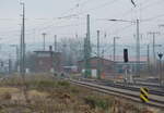 DB 642 062 vor der Bereitstellung als RB 16084 nach Sömmerda, am 01.12.2017 im Bw Großheringen.