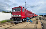 155 004-5 (250 004-9) zu Gast beim Tag der offenen Tür der Verkehrs Industrie Systeme GmbH (VIS) in Halberstadt.