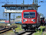 Die Elektrolokomotive 187 186 war Anfang August 2021 in Koblenz-Lützel zu sehen.