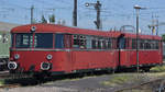 Schienenbus VT 98 9522 mit Beiwagen aus dem Jahr 1955 war Anfang Juni 2019 im Bayerischen Eisenbahnmuseum Nördlingen abgestellt.