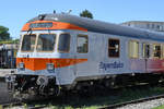 Ein Steuerwagen der BayernBahn war Anfang Juni 2019 im Bayerischen Eisenbahnmuseum Nördlingen ausgestellt.