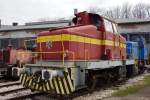 Eine Henschel DHG 500 gebaut 1960 unter der Fabriknummer 26750. Bw Nördlingen (Bayerisches Eisenbahnmuseum) am 14.04.2013.