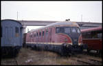 Schlepptriebwagen 692501 der DB am 30.3.1991 im Außenbereich des Museum Nördlingen.