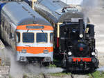 Die Dampflokomotive 2  Luci , Baujahr 1916 machte Anfang Juni 2019 auf dem Gelände des Bayerischen Eisenbahnmuseums Nördlingen ordentlich Dampf.