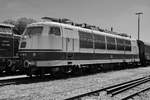 Die 1971 gebaute Elektrolokomotive 103 136-8 war Anfang Juni 2019 im Bayerischen Eisenbahnmuseum Nördlingen zu sehen.