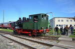 Impressionen der Rieser Dampftage im Bayerischen Eisenbahnmuseum: Lok 9  Ries  beim Wasserfassen für die nächsten Rangieraufgaben auf der Drehscheibe.