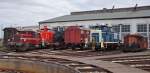 Kleine Lokparade im Bw Nördlingen (Bayerisches Eisenbahnmuseum) am 14.04.2013.