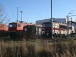 Von Links 155 260,Mitte K 4856 und Rechts 155 118 am 29.Dezember 2012 im DB-Schenker-Combiwerk Rostock Seehafen.Legal vor dem Werksgelnde aufgenommen.