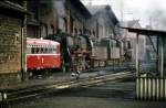 995 (VT95) und DB 050 am 31.10.1972 im Bw Saarbrcken-Hbf