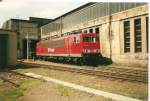 155 132 im Juli 1999 vor der Lokhalle im Bh Seddin.