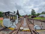 Die Drehscheibe im Lokbahnhof Sonneberg (Thür) am 04.05.2024.