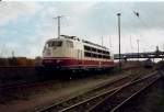 Mit etwas Glck konnte man im Bw Stralsund die 103 antreffen.So auch im November 1999 als ich die 103 219 im Bw antraf.