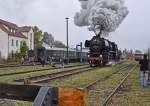 12.10.2013 Weimar Bw-Fest ; die 52 8154-8 arbeitet: Fhrerstandsmitfahrten