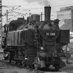 Die Dampflokomotive 93 1360 Anfang April 2017 in Dresden-Altstadt.