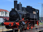 Die Dampflokomotive 89 837, Baujahr 1921 auf der Drehscheibe des Bayerischen Eisenbahnmuseums Nördlingen.