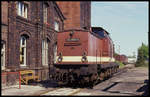 Tag der offenen Tür beim BW Staßfurt am 19.5.1991: Diesellok 110099