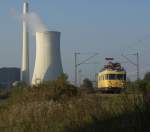 701 165-3 auf Messfahrt - 

Oberleitungsmesstriebwagen beim Kraftwerk Ensdorf Saar am 13.10.2010 - KBS 685