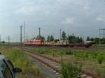 ORT 708-309 mit Trommelwagen und Plattenwagen im Bf.Wurzen