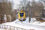 711 116 kommt aus Richtung Greifswald die Berliner Kurve in Stralsund runter mit Kurs zur Insel Rgen am 21.01.2010