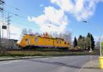 DB 711 107-3  Turmtriebwagen Netz Instandhaltung, bei Oberleitungs erneuerungs Arbeiten in Herzogenrath am 2.3.2016