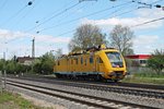 Nachschuss auf TVT 711 112-3 am 18.04.2015, als dieser im Bahnhof Müllheim (Baden) auf das Überholgleis in Richutng Freiburg fuhr.