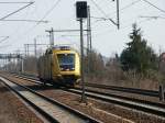 Bahndienstfahrzeug bei der Durchfahrt duch den Hp Dresden Strehlen  BR 711 117-2